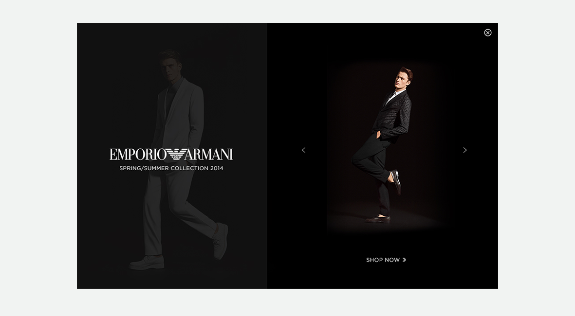 Armani Moving Images campaign header creative